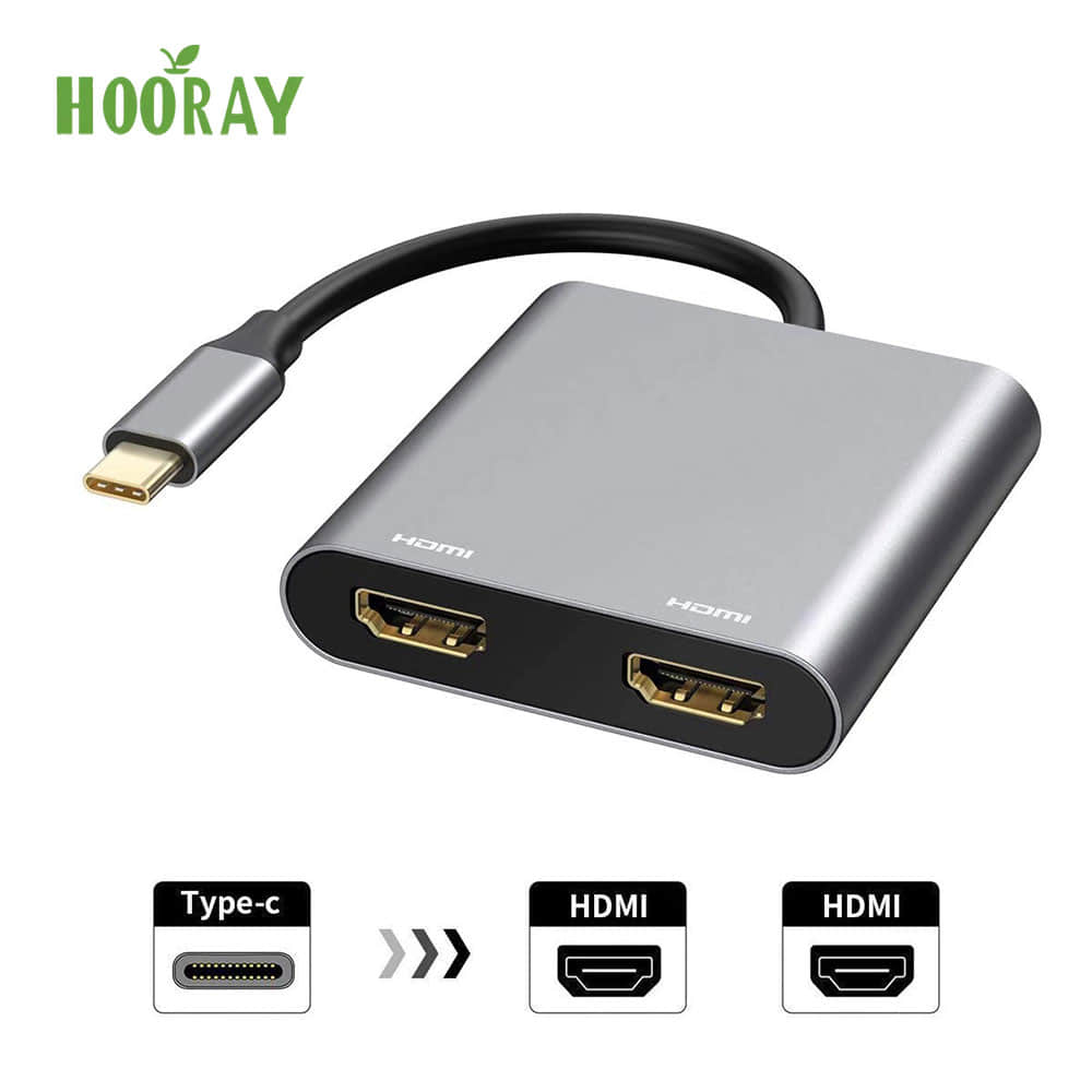 2-in-1 USB-C Hub with Single Display Max 4K60HZ for Windows, Mac, Ipad Pro, Chromebook, Thunderbolt